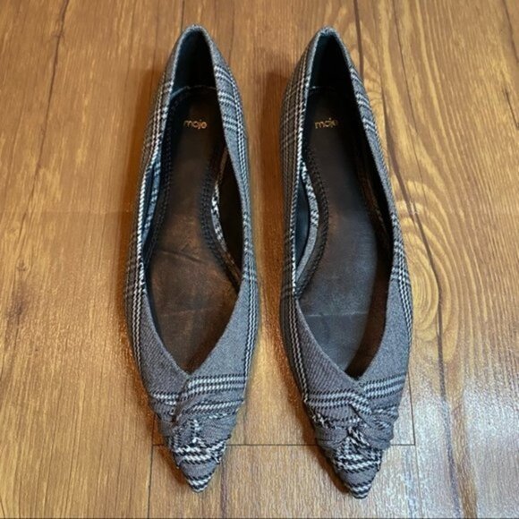 Maje Prince De Galles Checked Flats In Carreaux Size 7 - Picture 4 of 12